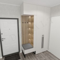 Шкаф в прихожую с открытой секцией