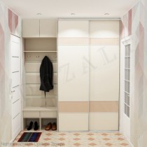 Схема шкафа в прихожую с открытой секцией и антресолью